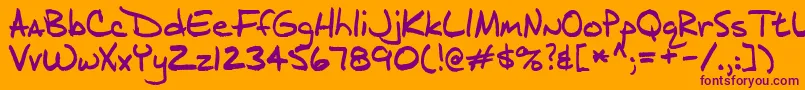 j d Font – Purple Fonts on Orange Background