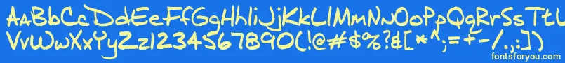 j d Font – Yellow Fonts on Blue Background