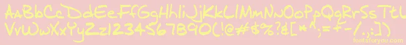 j d Font – Yellow Fonts on Pink Background