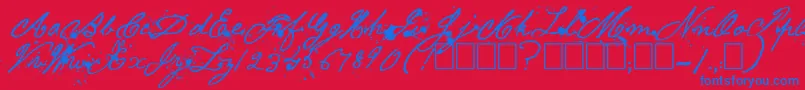 Шрифт WarLetters – синие шрифты на красном фоне