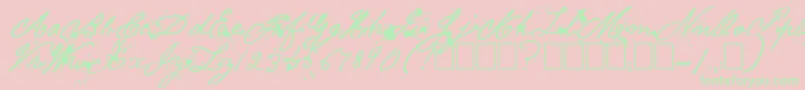 WarLetters Font – Green Fonts on Pink Background