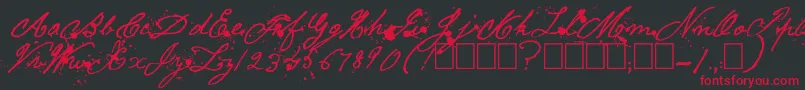 フォントWarLetters – 黒い背景に赤い文字