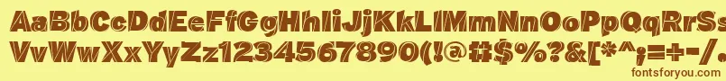 J M Nexus Black Font – Brown Fonts on Yellow Background