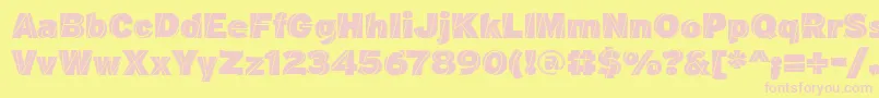 J M Nexus Black Font – Pink Fonts on Yellow Background