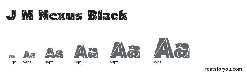 Размеры шрифта J M Nexus Black