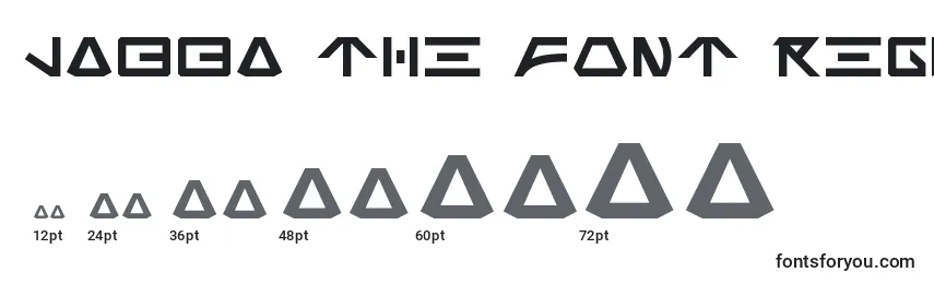 Размеры шрифта Jabba the Font Regular