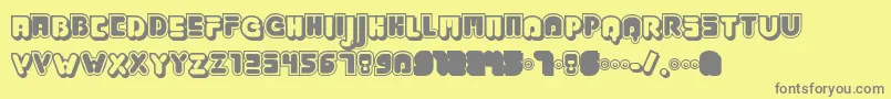 JABBJ   -fontti – harmaat kirjasimet keltaisella taustalla