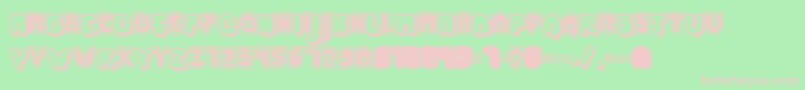 Шрифт JABBJ    – розовые шрифты на зелёном фоне