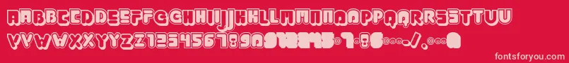 JABBJ   -fontti – vaaleanpunaiset fontit punaisella taustalla