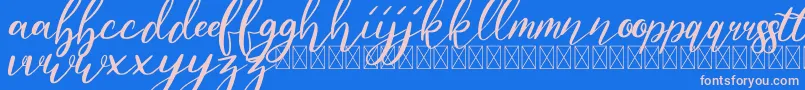 Jabetta Font – Pink Fonts on Blue Background