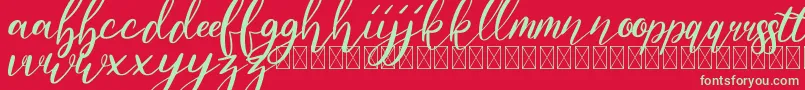 フォントJabetta – 赤い背景に緑の文字
