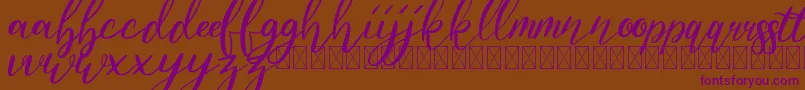 Jabetta-Schriftart – Violette Schriften auf braunem Hintergrund