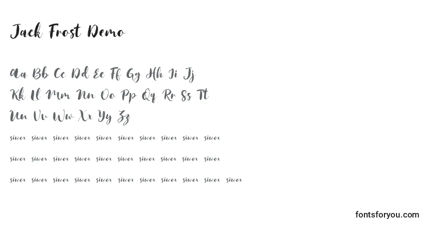 Fuente Jack Frost Demo - alfabeto, números, caracteres especiales