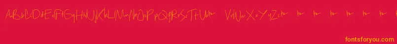 Fonte jack no fruit – fontes laranjas em um fundo vermelho