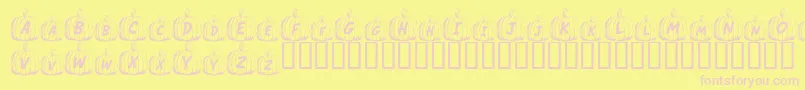 Jack O Font – Pink Fonts on Yellow Background