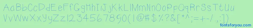 More about Kbsunshine Font Kbsunshine Font – Blue Fonts on Green Background