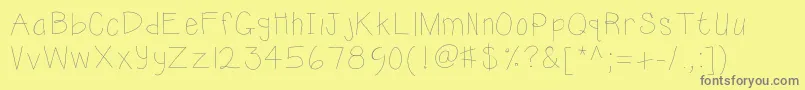 Kbsunshine Font – Gray Fonts on Yellow Background