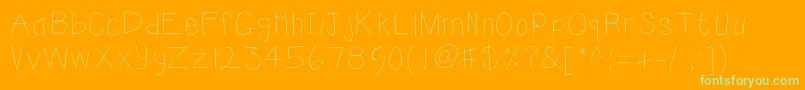 Kbsunshine Font – Green Fonts on Orange Background