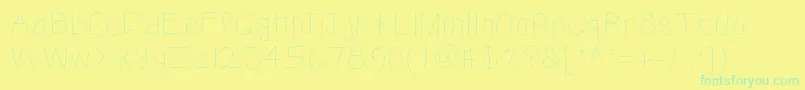 Czcionka Kbsunshine – zielone czcionki na żółtym tle