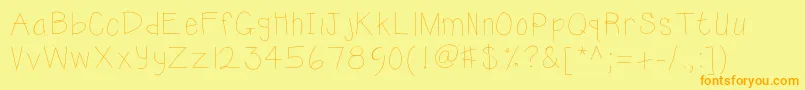 Kbsunshine-Schriftart – Orangefarbene Schriften auf gelbem Hintergrund