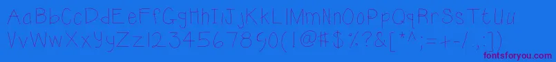 Kbsunshine Font – Purple Fonts on Blue Background
