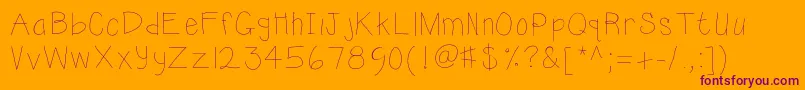 フォントKbsunshine – オレンジの背景に紫のフォント