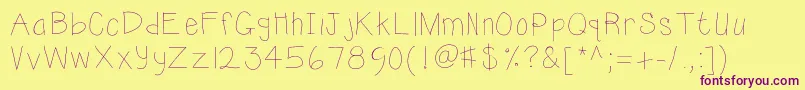 Kbsunshine Font – Purple Fonts on Yellow Background