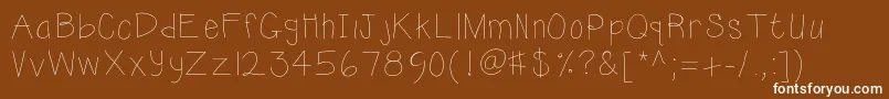 Kbsunshine-Schriftart – Weiße Schriften auf braunem Hintergrund