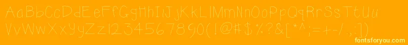 Kbsunshine-Schriftart – Gelbe Schriften auf orangefarbenem Hintergrund