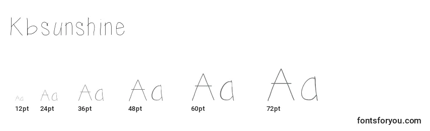 Kbsunshine Font Sizes