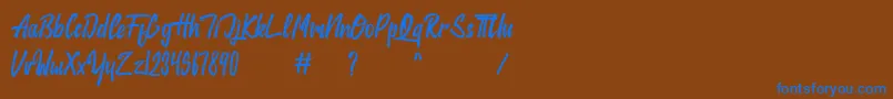 jackie Font – Blue Fonts on Brown Background