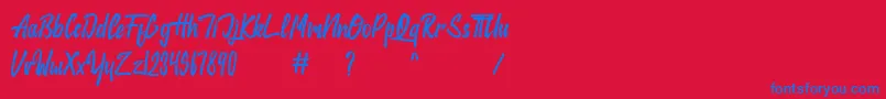 jackie Font – Blue Fonts on Red Background