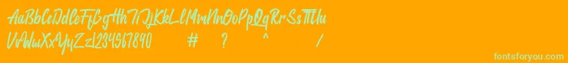 jackie Font – Green Fonts on Orange Background