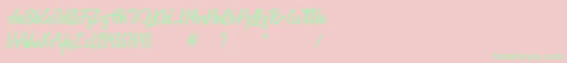 jackie Font – Green Fonts on Pink Background