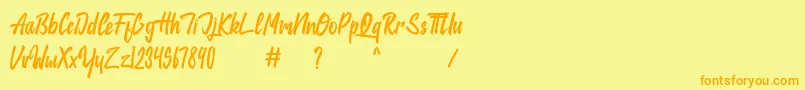 jackie Font – Orange Fonts on Yellow Background