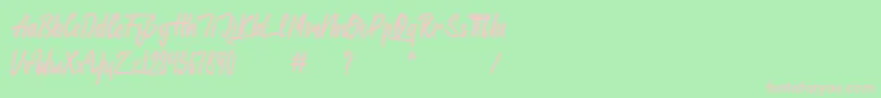 jackie Font – Pink Fonts on Green Background