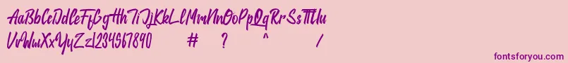 jackie Font – Purple Fonts on Pink Background