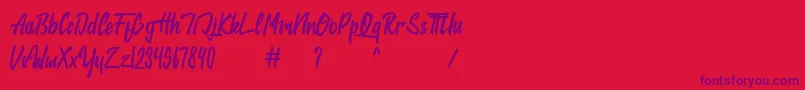 jackie Font – Purple Fonts on Red Background