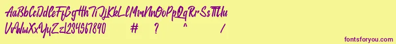 jackie Font – Purple Fonts on Yellow Background