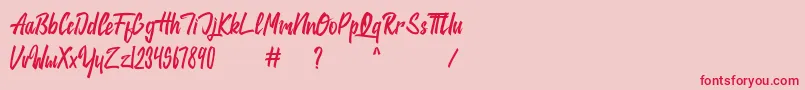 jackie Font – Red Fonts on Pink Background