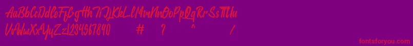 jackie Font – Red Fonts on Purple Background