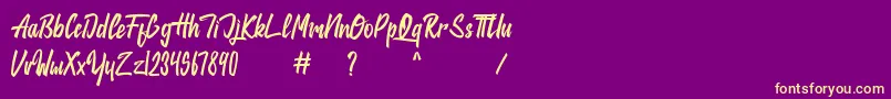 jackie Font – Yellow Fonts on Purple Background