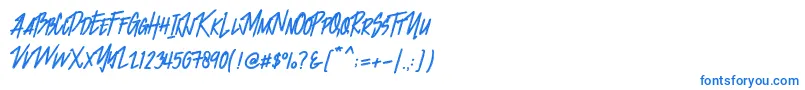 Jacklyen Font – Blue Fonts on White Background