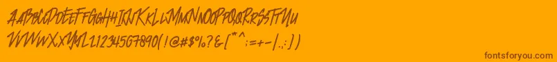 Jacklyen-Schriftart – Braune Schriften auf orangefarbenem Hintergrund