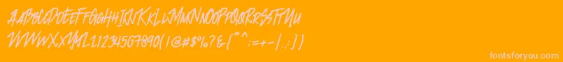 フォントJacklyen – オレンジの背景にピンクのフォント