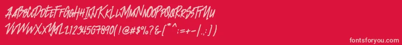 Jacklyen-Schriftart – Rosa Schriften auf rotem Hintergrund