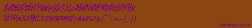 Jacklyen Font – Purple Fonts on Brown Background