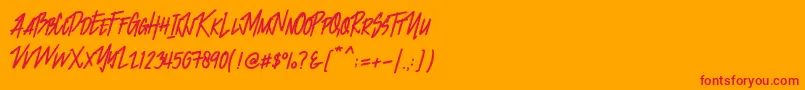 Jacklyen Font – Red Fonts on Orange Background