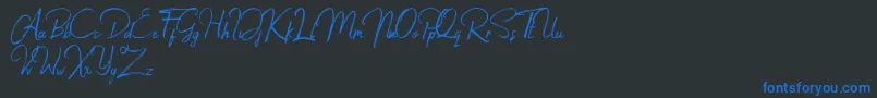 Jacklyne Font – Blue Fonts on Black Background