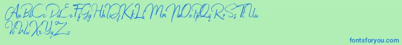 Jacklyne Font – Blue Fonts on Green Background